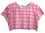 Grid Crop Short Sleeve Shirt (S)
